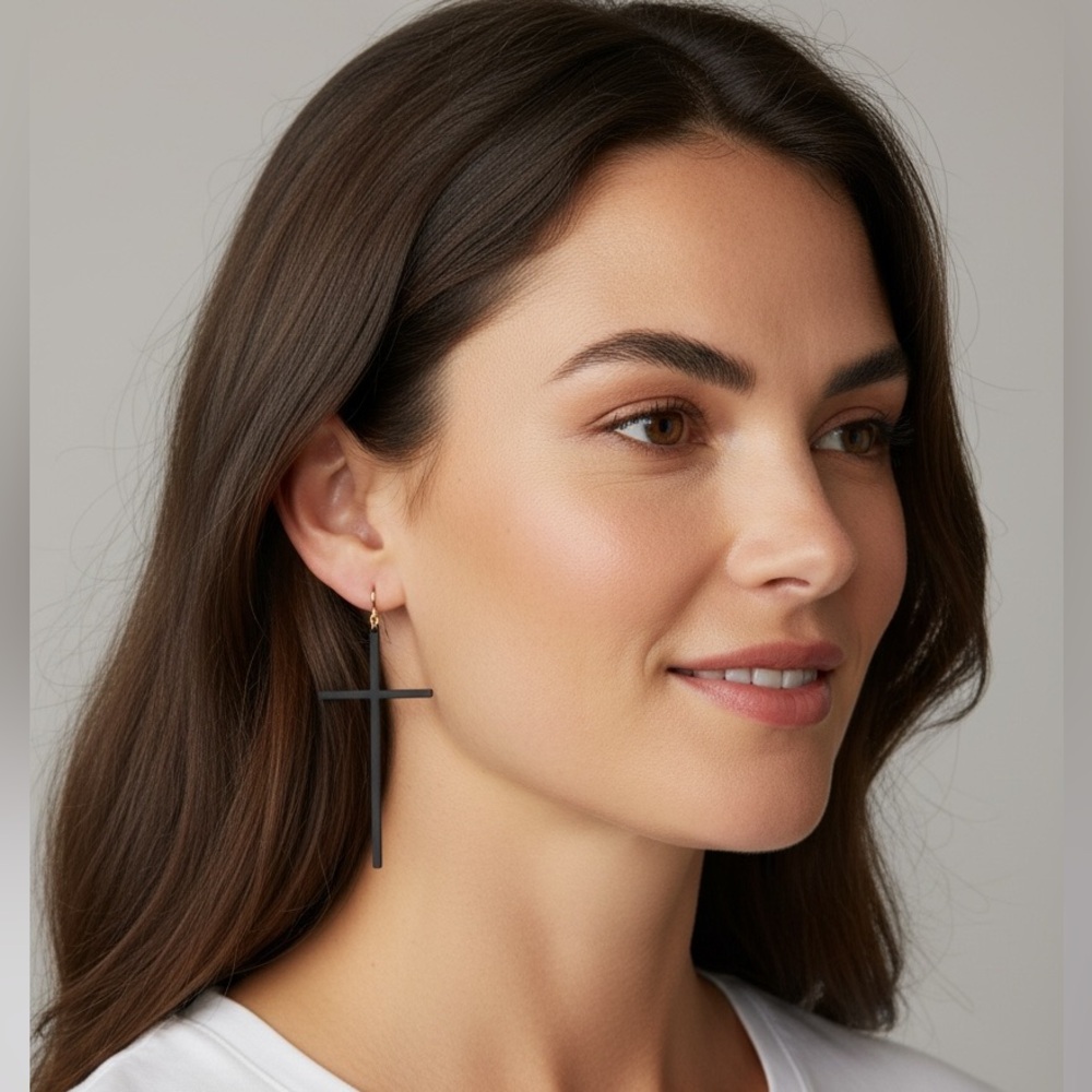 ❤️Elegant Black Cross Earrings